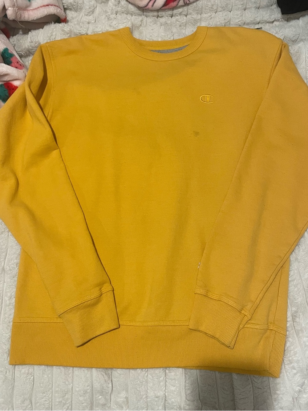 Champion Men's Bright Yellow Crewneck Sweatshirt